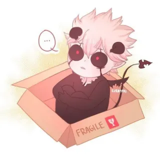 😳 FRAGILE Anime, Desenho animado, Frágil, Pacote, Caixa, Personagem telegram sticker