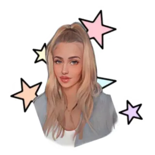 ⭐️ портрет, женщина, звезды, девушка, мультфильм, блондинка, милый telegram sticker