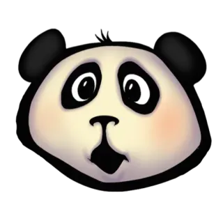 😳 Panda, Dier, Schattig, Gezicht, Cartoon telegram sticker
