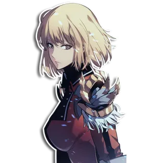 😊 anime, woman, military, uniform, soldier telegram sticker