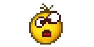 😳 Emoji, Pixel art, Geel gezicht, Geschokt telegram sticker