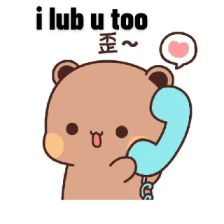 🥰 i lub u too
歪~ cute, bear, love, telephone, heart, cartoon whatsapp sticker