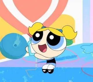 🥳 Bubbles The Powerpuff Girls Desenho animado, As Meninas Superpoderosas, Docinho, Animado, Personagem telegram sticker