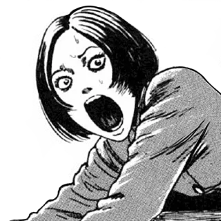 😵 grito, terror, manga, impactado, asustado, miedo whatsapp sticker
