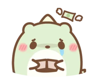 😶 adesivo, fofo, triste, chorando, desenho animado, animal telegram sticker