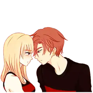 ❤️ dibujos animados, anime, pareja, amor, romance telegram sticker