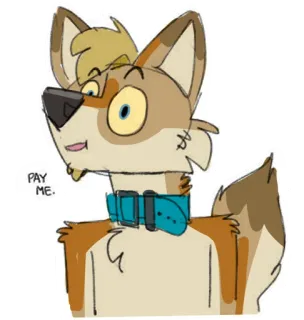 💵 PAY ME. dog, cartoon, animal, collar, pay me telegram sticker