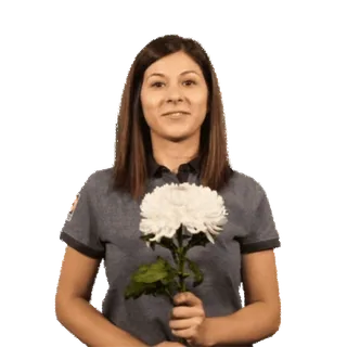 🌼 flor, blanco, mujer, persona, alegre telegram sticker