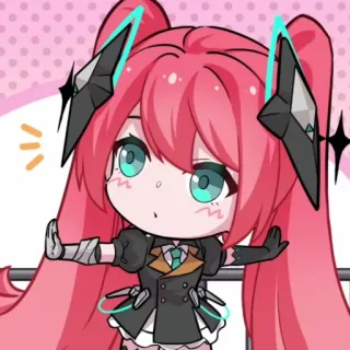 💖 ちび, アニメ, かわいい, ピンク髪, カワイイ whatsapp sticker