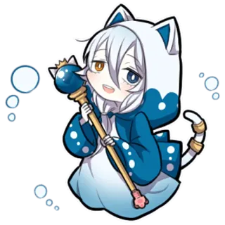 🎅 anime, cat, kawaii, chibi, cute, manga, sticker telegram sticker