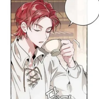 🌑 달 anime, manga, manhwa, red hair, tea telegram sticker