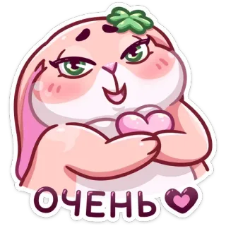 ❤️ ОЧЕНЬ coelho, desenho animado, fofo, coração, amor whatsapp sticker