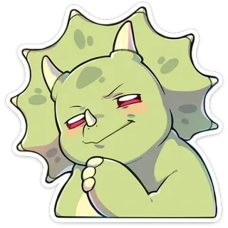 🤔 공룡, 트리케라톱스, 만화, 캐릭터, 동물, 초록 telegram sticker