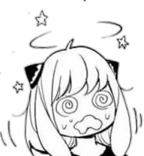 😵‍💫 Anya Forger Spy × Family anime, manga, dibujos animados, Spy x Family, Anya Forger, mareado, confundido whatsapp sticker