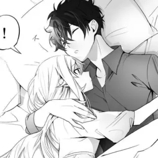 ❤️ ! アニメ, カップル, 恋愛, 愛, マンガ, ベッド telegram sticker
