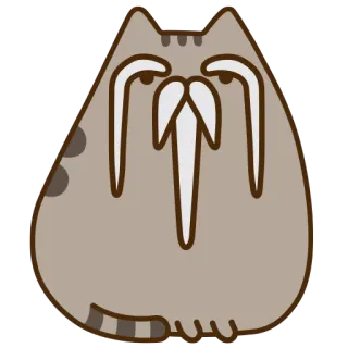 😕 猫, セイウチ, 動物, 漫画, 可愛い, ステッカー telegram sticker