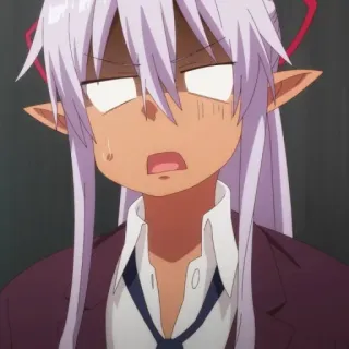 🤯 Anime, Elfo, Dibujos animados, Personaje, Divertido, Expresión, Impactado whatsapp sticker