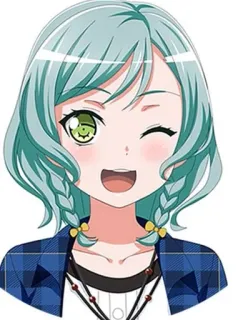 😉 anime, garota, piscadela, desenho animado, retrato telegram sticker