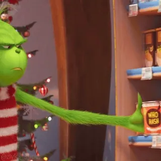 🛒 Grinch How the Grinch Stole Christmas WHO HASH กริ๊นช์, คริสต์มาส, การ์ตูน, วันหยุด, Who Hash whatsapp sticker