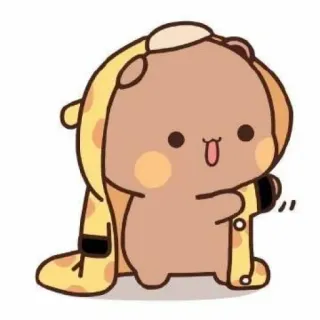 👔 carino, animale, cartone animato, orso, giraffa, costume telegram sticker