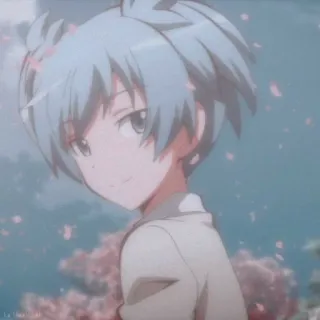 🌀 Nagisa Shiota Assassination Classroom Nagisa Shiota, Anime, Mangá, cabelo azul, Animação, Assassination Classroom whatsapp sticker