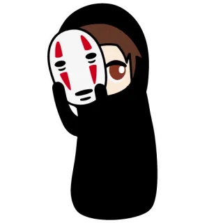 🙄 No Face Spirited Away Sem Rosto, A Viagem de Chihiro, Anime, Máscara, Desenho animado, Personagem, A Viagem de Chihiro telegram sticker