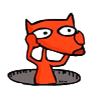 😳 dessin animé, chien, animal, trou, illustration telegram sticker