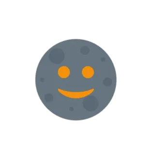 🙂 luna, sonrisa, emoji, gris, feliz telegram sticker