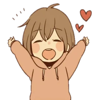 💕 anime, carino, kawaii, felice, cuori, festa telegram sticker