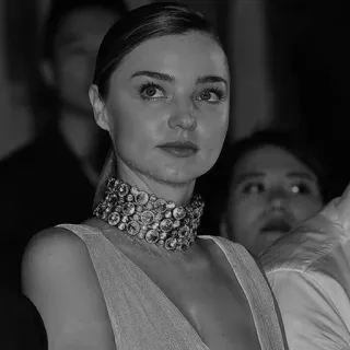 🌬 Miranda Kerr Porträt, Model, Frau, Schwarzweiß telegram sticker