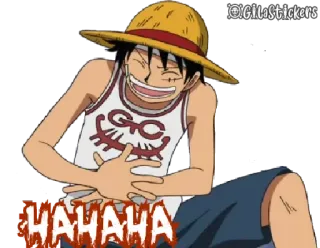 😆 Monkey D. Luffy One Piece HAHAHA อนิเมะ, หัวเราะ, วันพีซ, ลูฟี่ telegram sticker