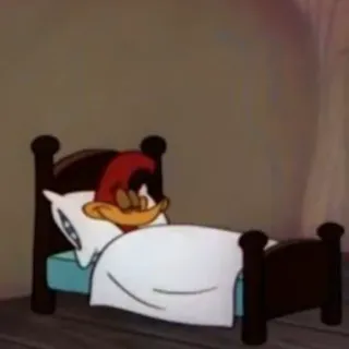 🛏 Woody Woodpecker Woody Woodpecker, cartoon, sleeping, bed telegram sticker