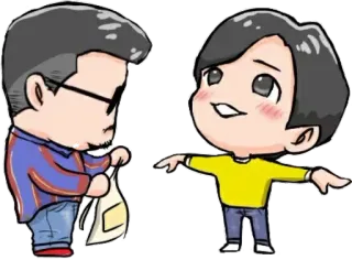 👬 kartun, karakter, orang, chibi, gaya, animasi telegram sticker