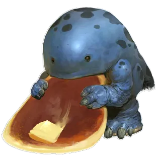🍛 criatura fantástica, monstruo, panqueque, comida, lindo, mantequilla telegram sticker