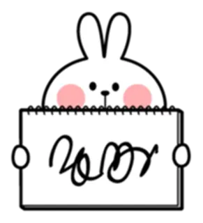 📰 ZOOM кролик, зайчик, милый, животное, мультик, рисунок telegram sticker