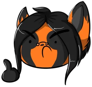 😡 mittelfinger, cartoon, wut, beleidigend, furry, tier telegram sticker