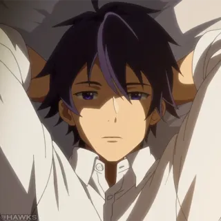 ⛓ Anime, Jongen, Liggend, Ontspannen, Cartoon, Illustratie telegram sticker