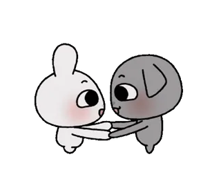 🐭 rabbit, dog, cute, love, friendship whatsapp sticker