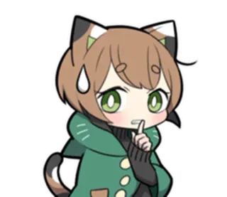 😅 ragazza gatto, anime, chibi, carino, kawaii, timido, nervoso telegram sticker