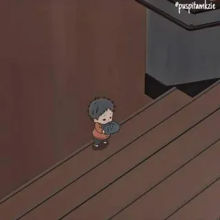 😯 아이, 슬픈, 만화, 계단, 그림 whatsapp sticker