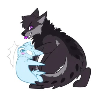 💥 desenho animado, hiena, fofo, animal, furry telegram sticker