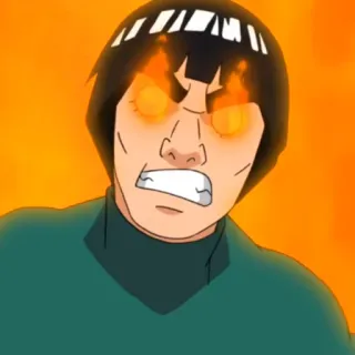 🔥 Might Guy Naruto アニメ, ナルト, マイト・ガイ, 火, 怒り, 怒り telegram sticker