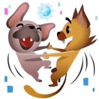 🤣 cachorro, gato, dança, animais, desenho animado telegram sticker