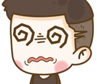 😵 Dessin animé, Étourdi, Malade, Confus, Emoji, Autocollant telegram sticker