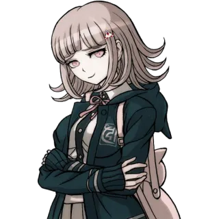 😏 Chiaki Nanami Danganronpa anime, video game, cute, girl, character telegram sticker