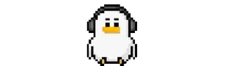 🎧 Pixel art, Pato, Auriculares, Música, Animal, Dibujo animado telegram sticker