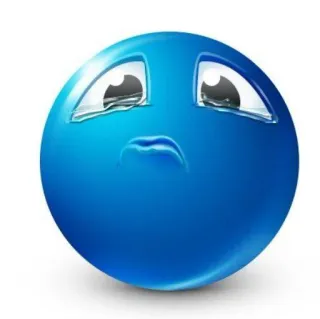 🙁 blau, weinend, traurig, emoji, träne whatsapp sticker