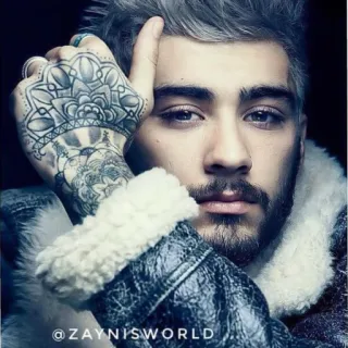 😐 Zayn Malik @ZAYNISWORLD ゼイン・マリク, 歌手, タトゥー, セレブ, ポートレート, 男性, ファッション telegram sticker