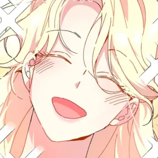 🪞 anime, manga, smile, blonde, cheerful, cute telegram sticker