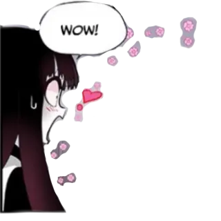 ❤️ WOW! Anime, Manga, Dziewczyna, Wykrzyknik, Serce telegram sticker